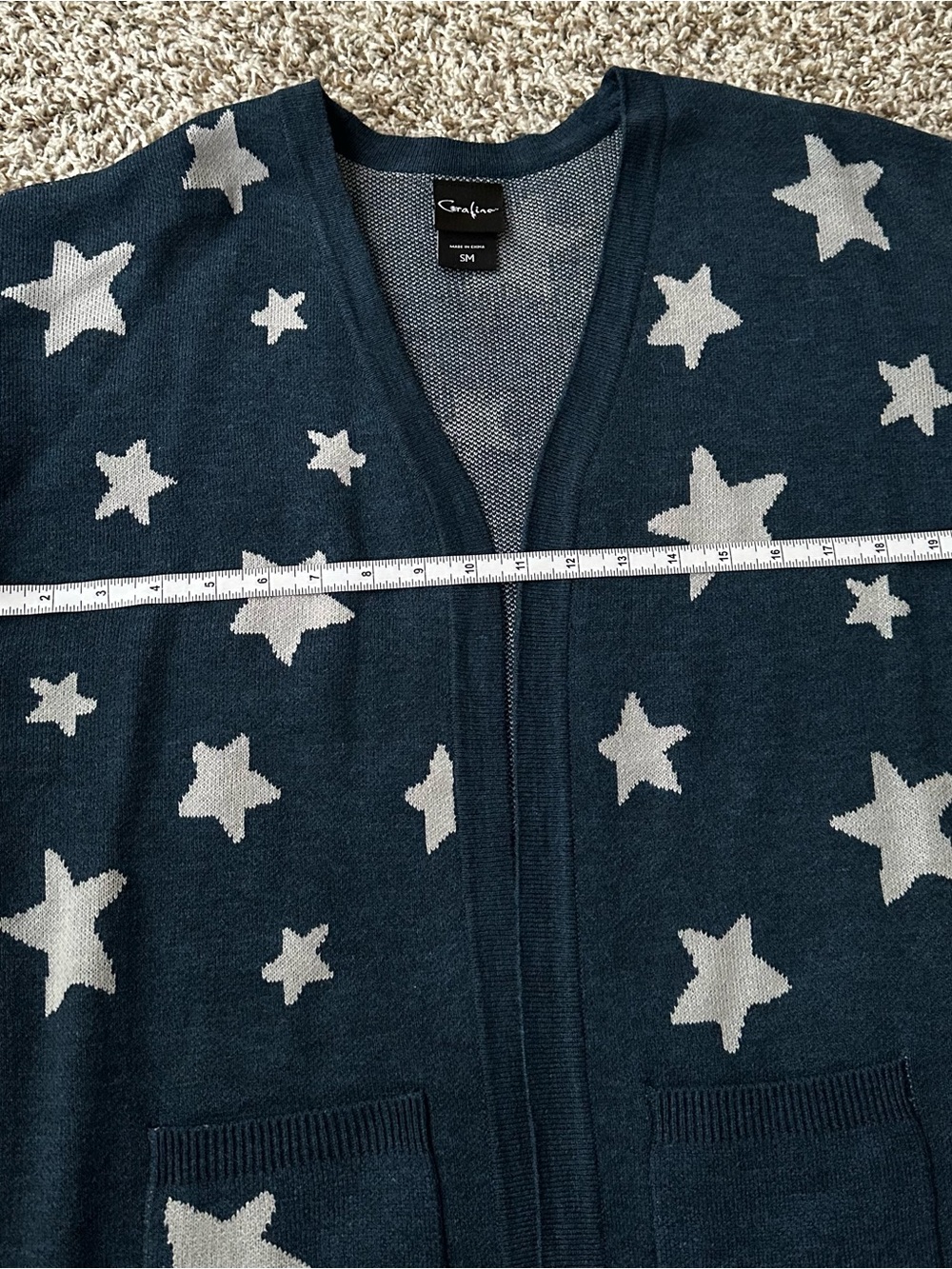 Coraline Blue & Silver Stars Girls Cardigan Size Small - Picture 5 of 6